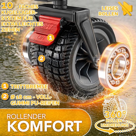 Bolderkar Opvouwbaar - Handwagen Transportkar - Dingen Vervoeren - XXL Laadvolume 215L - Max 150 kg - Groen van Bolderkar Opvouwbaar — afbeelding 2