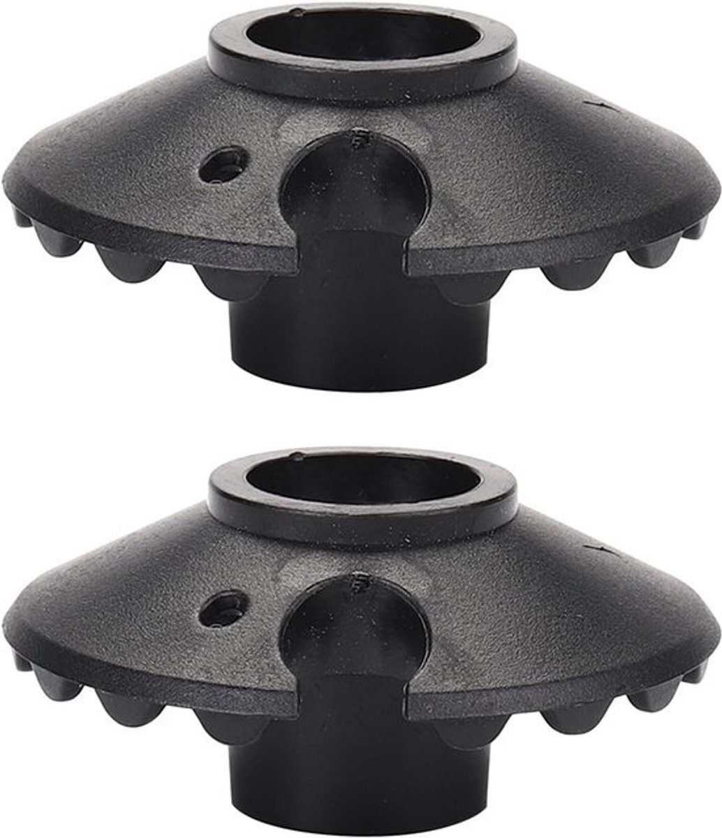 Wandelstok Accessoires - Reserve Tips - Wandelen Buiten - Universele Pasvorm - Set van 2 - Zwart