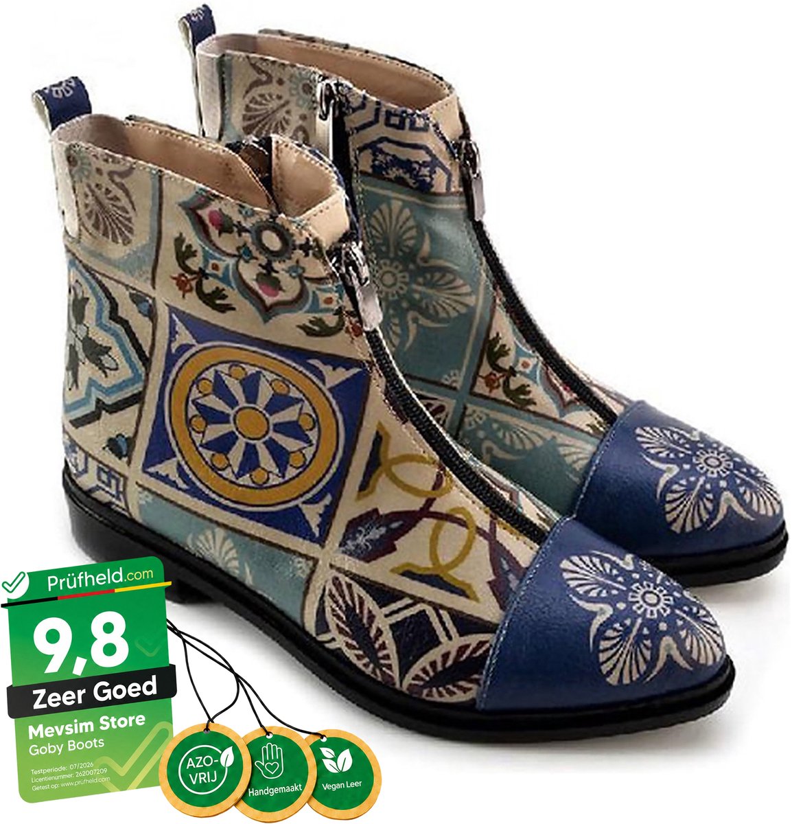 GOBY - Tile Enkel Laars - Damesboots - Handmade - Maat 40