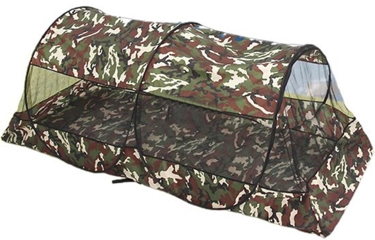 Kampeernet - Hangmat Tent - Buiten Ontspannen - Geïntegreerd Muggennet - Meerdere Maten - Camouflage