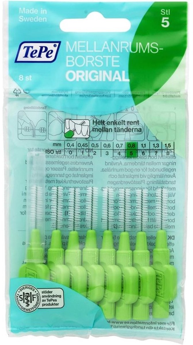 Interdentale Borstels - Tandenstokers - Mondhygiëne - Dunne Borsteldiameter - 0.80 mm - Groen