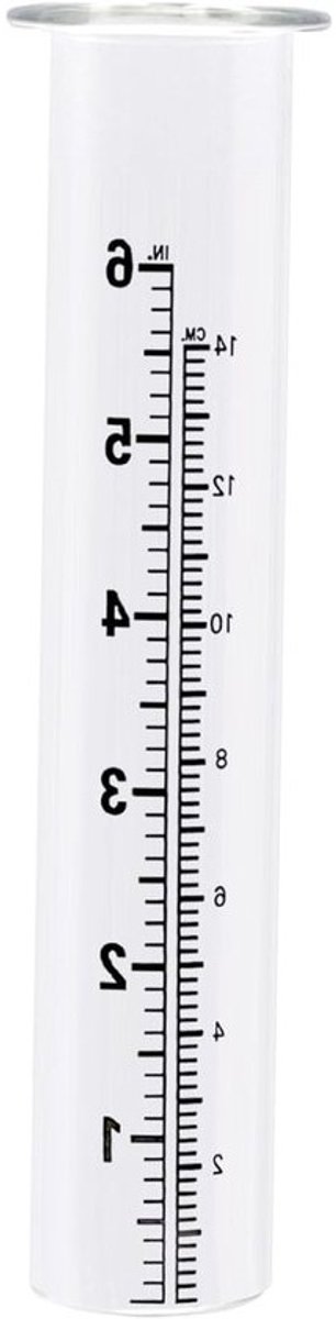 Regenmeter Glas - Buitenmeter Buis - Tuin Meten - Krasbestendig Weerbestendig - 19 cm - Helder