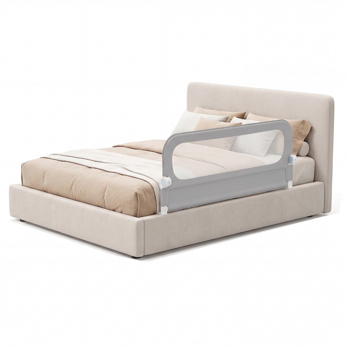SureDeal® - Bedhekje - Opvouwbaar - Peuters Verstelbaar Babybedhekje - Afneembare Oxford Stofbekleding - 80x30x60 cm - Grijs