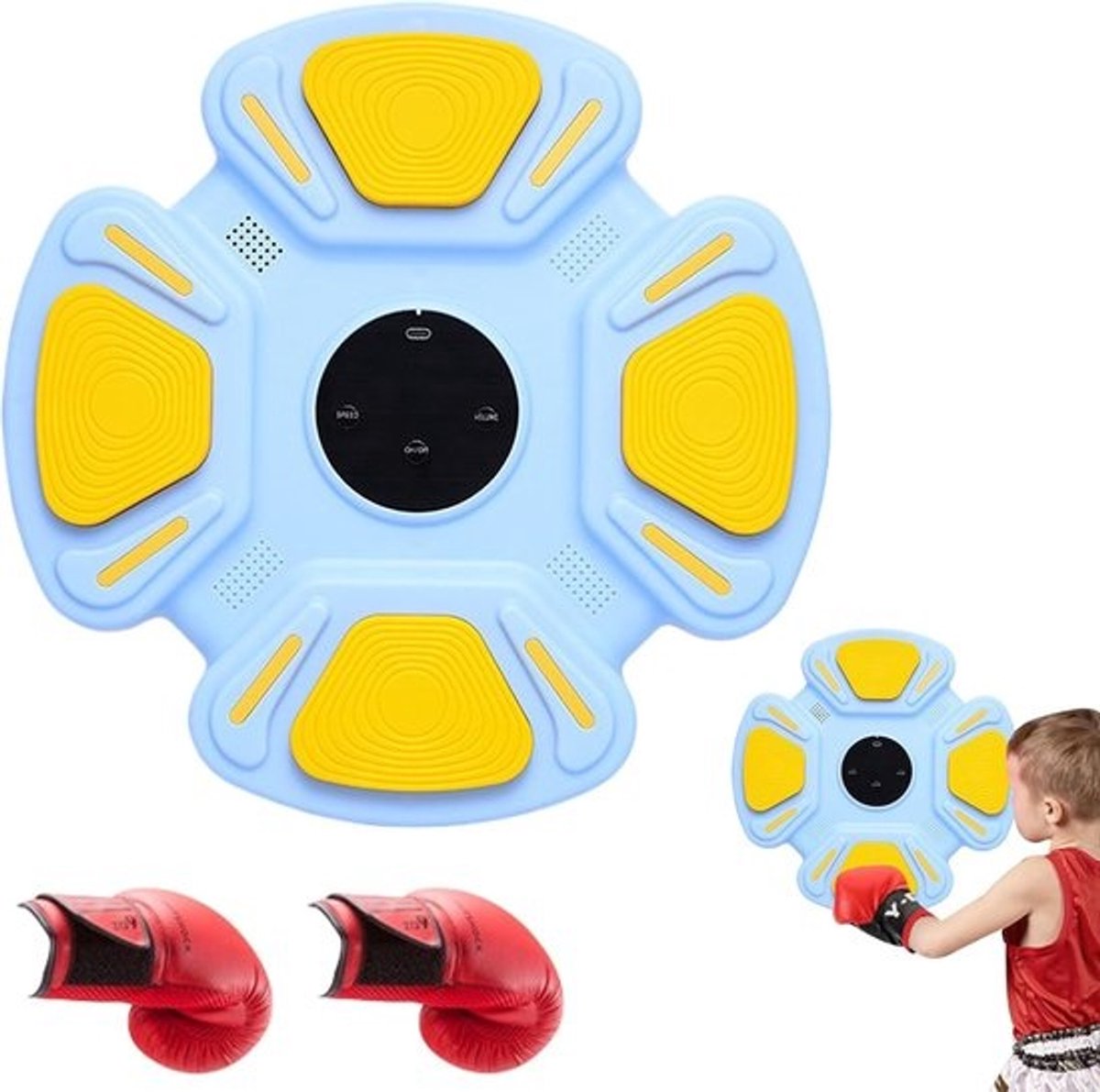 Slimme Muziek Boks - Reactie Trainingsapparaat - Fitness En Reactie - Automatische Telling Lichten - 32 x 32 cm - Blauw