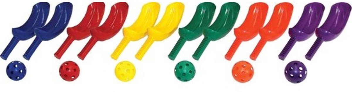 Hi-Li Spel - Jai Alai Set - Buitenspelen Kinderen - Robuuste Constructie - 3 Scoops 1 Bal - Rood