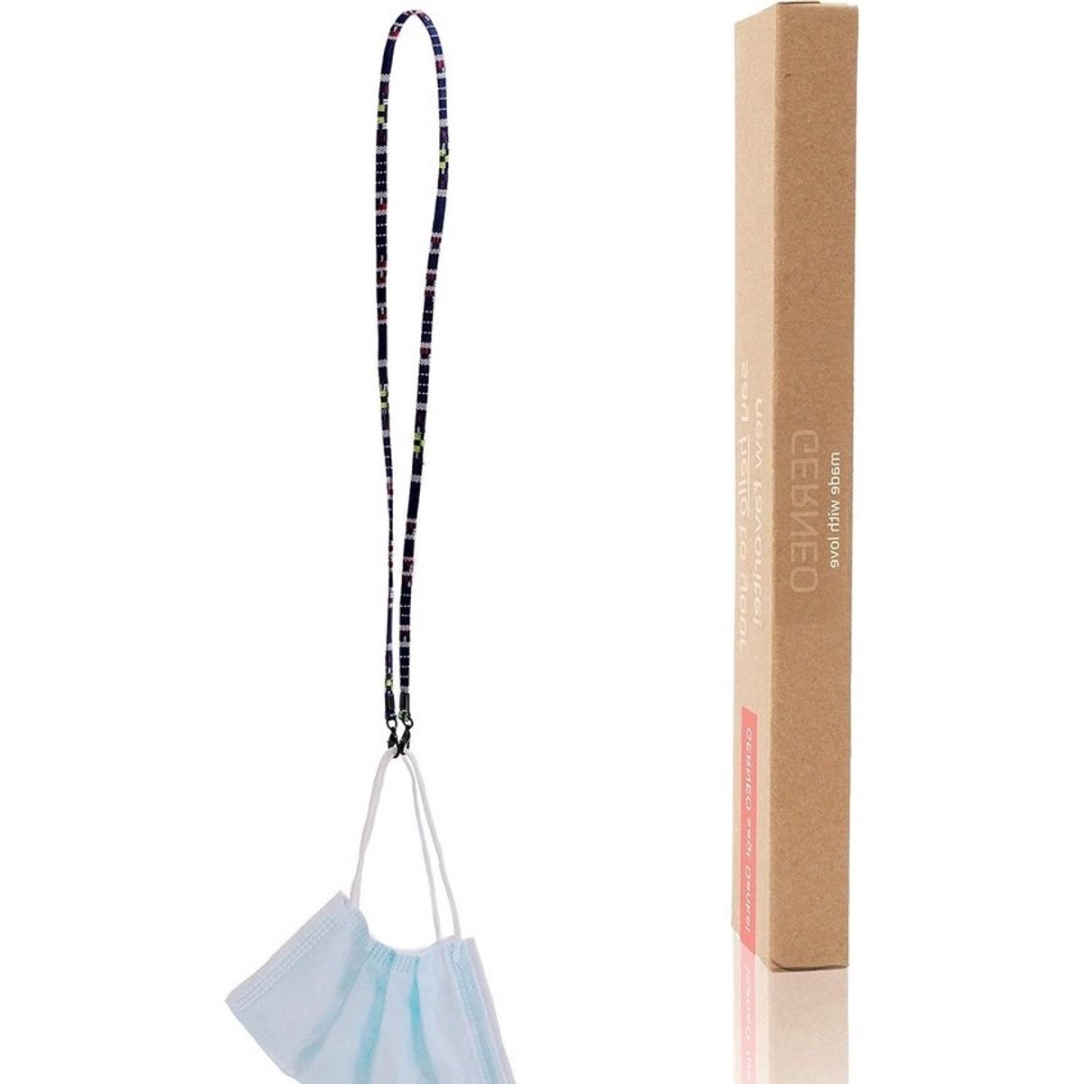 Brillenband Stof - Brilkoord Brilketting - Veilig Bril Dragen - Extra Lang Unisex - 18.8 cm - Zwart Patroon