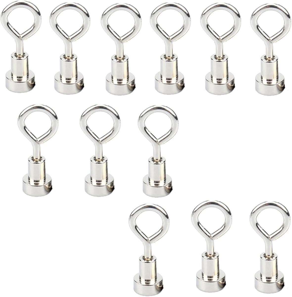 Krachtige Neodymium Magnetische Haken - 12 Stuks - Ideaal voor Feestballonnen, Kamperen en Keukenorganisatie