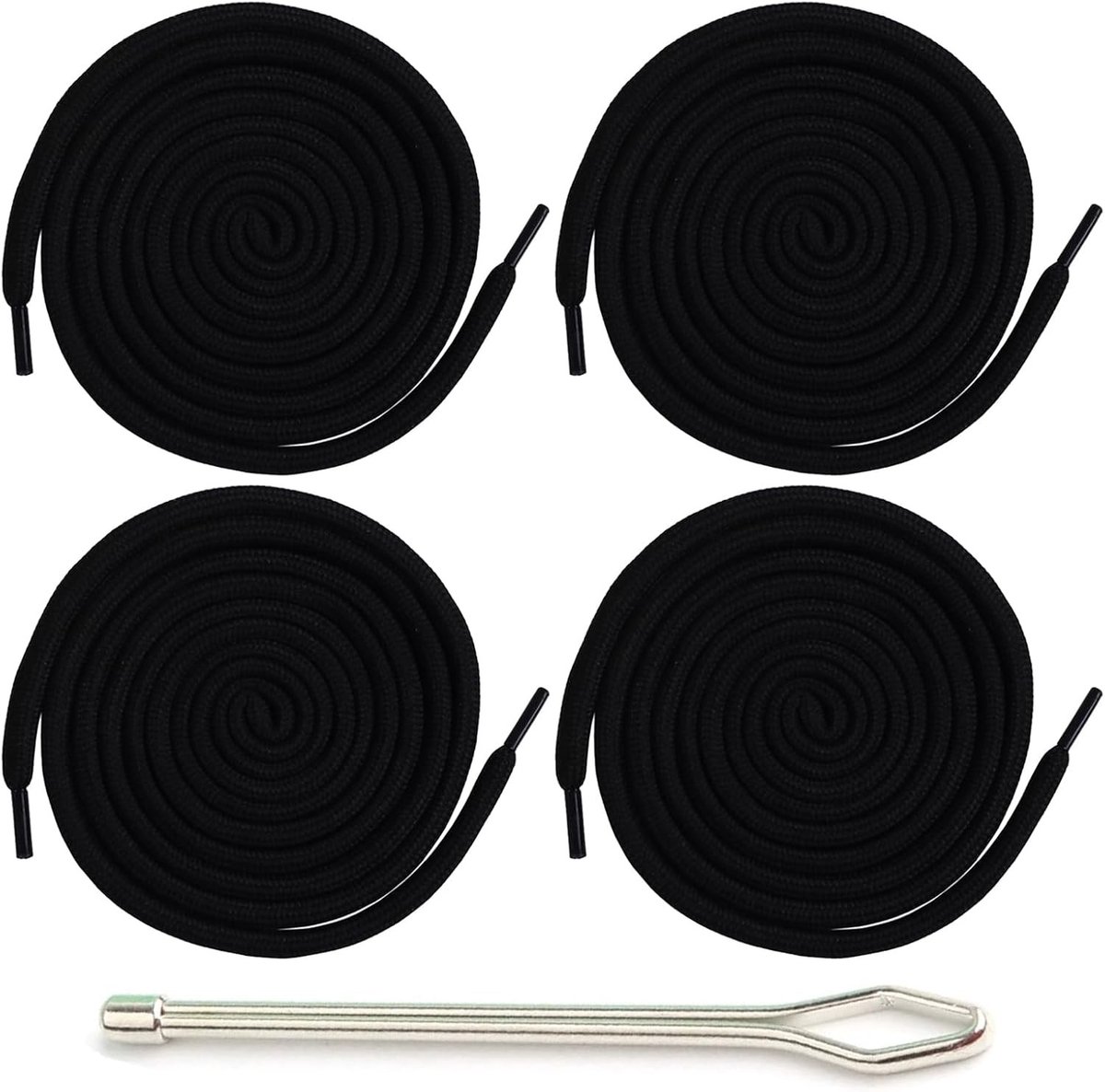 Set van 4 Katoenen Vervangingskoorden van 160 cm, Elastisch Touw met Treksluiting voor Broeken, Hoodie en Jogging Schoenen, Unisex Accessoire