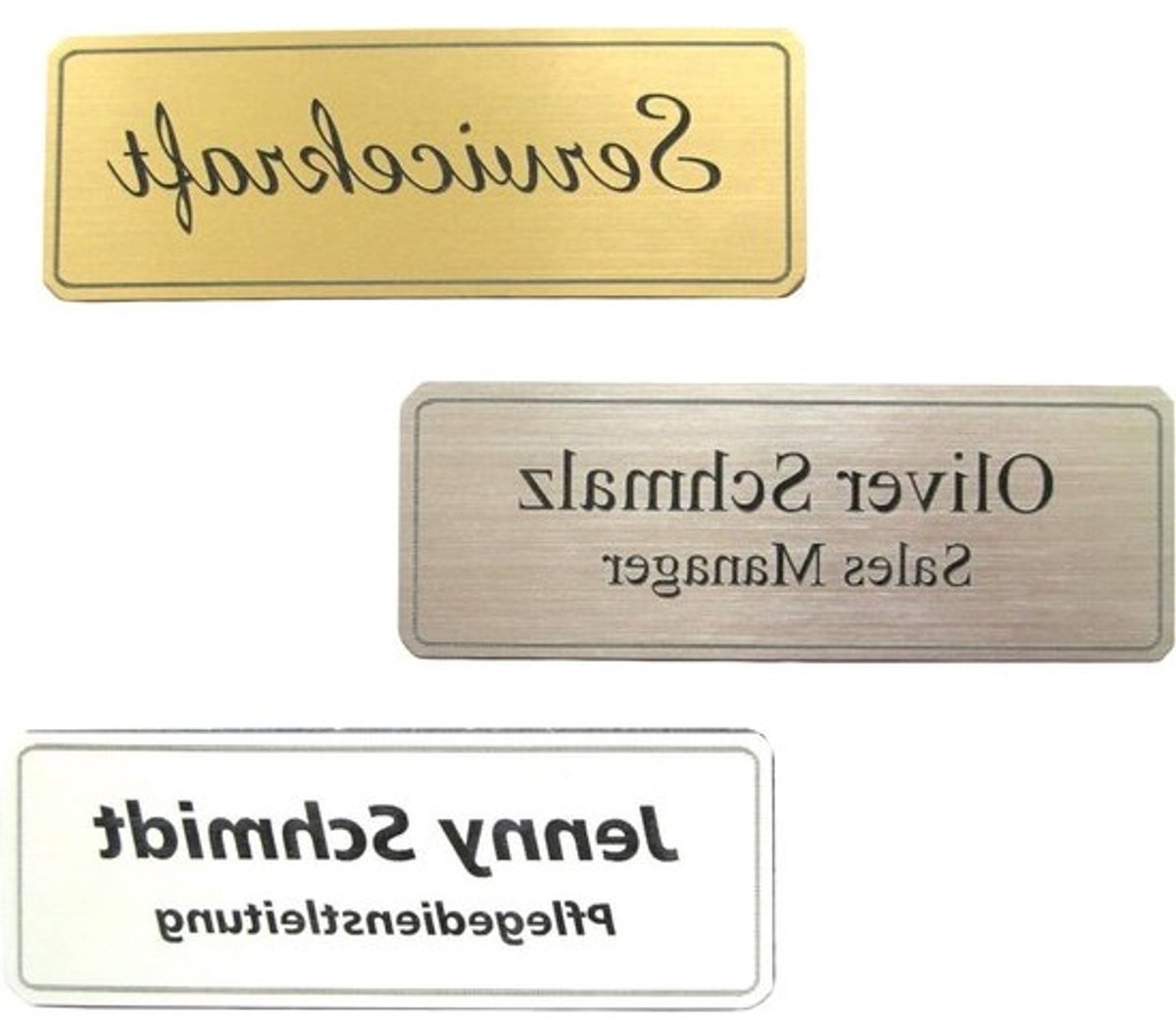 Kunststof Naamplaatjes - Gegraveerde Borden - Persoonlijke Identificatie - Elegante Gravure - 70x25 MM - Goud Geborsteld