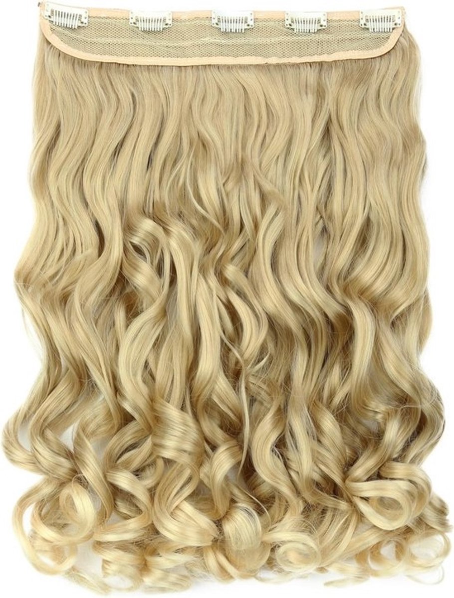 Golvende Clip-In Haarverlenging 40cm Blond Mix Synthetisch Haarstuk