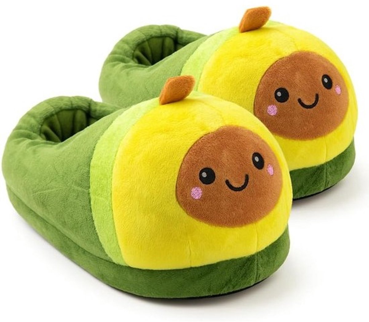 Pluche Avocado Pantoffels voor Dames - Warme en Grappige Huisschoenen