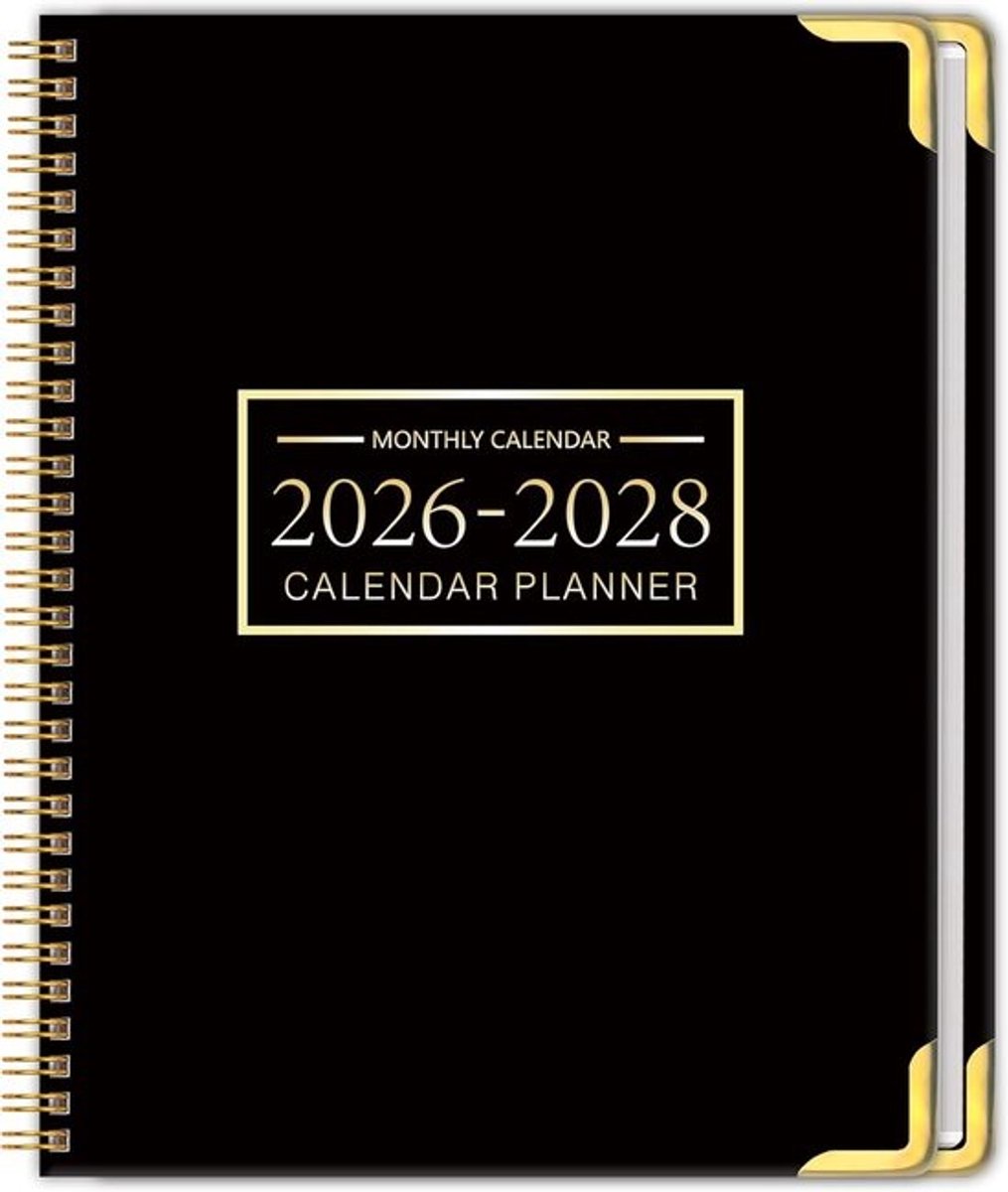 Grote Maandplanner 2026-2028: 3-jarige Kalender Hardcover voor School en Werk