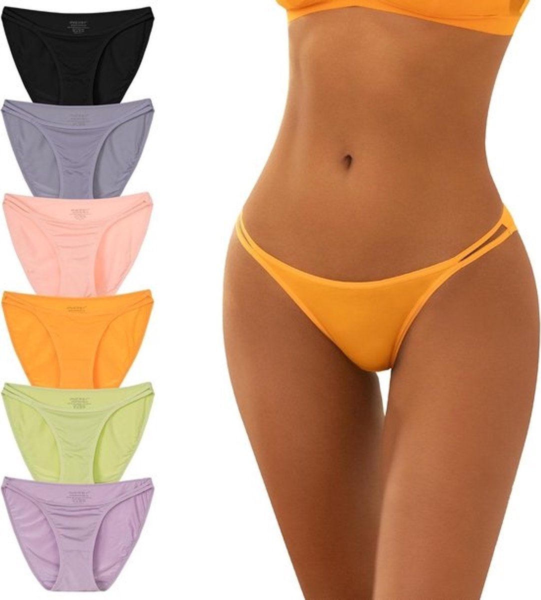 Comfortabele hoge pijpen slips voor dames - Microvezel hipster ondergoed - 6-pack