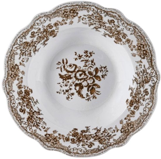 Bricard Fleury - Vintage Serviesset - 25-delig - 6-Persoons - Bruin/Wit - Dinner Set - Porselein — afbeelding 4