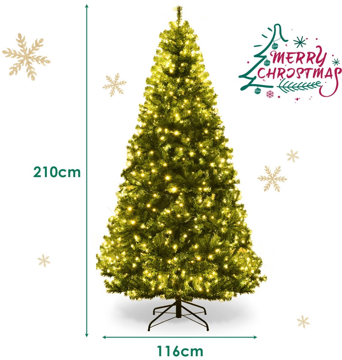 SureDeal® - Kerstbom - Kunstkerstboom - Verlichtingsmodi Kerstboom Decoratieve - LED lichten - Winkel Thuis - Groen