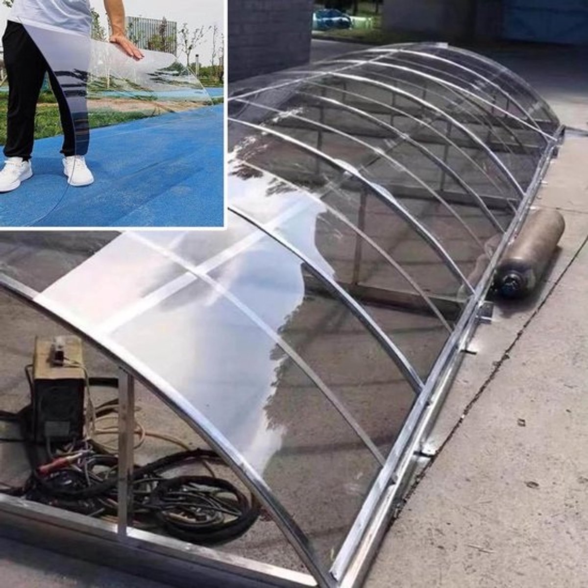 Transparante Dakplaat - Kunststof Panelen Tuinkas - Bescherming Tegen Weer - Schokbestendig Polycarbonaat - 1.22x7m - Transparant