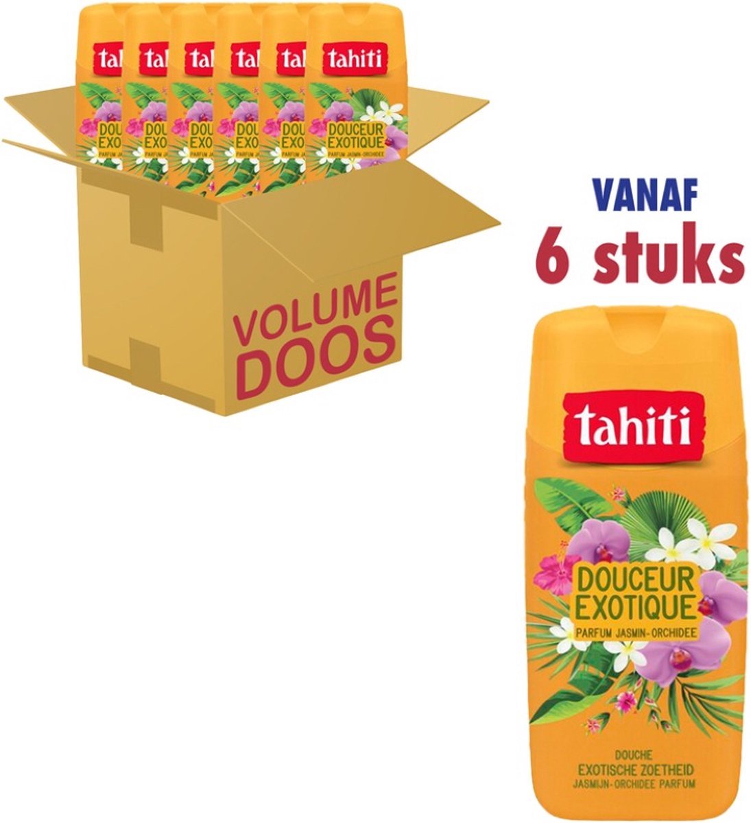 Tahiti Douchegel Exotische Zoetheid - Jasmijn Orchidee 6 x 320ml