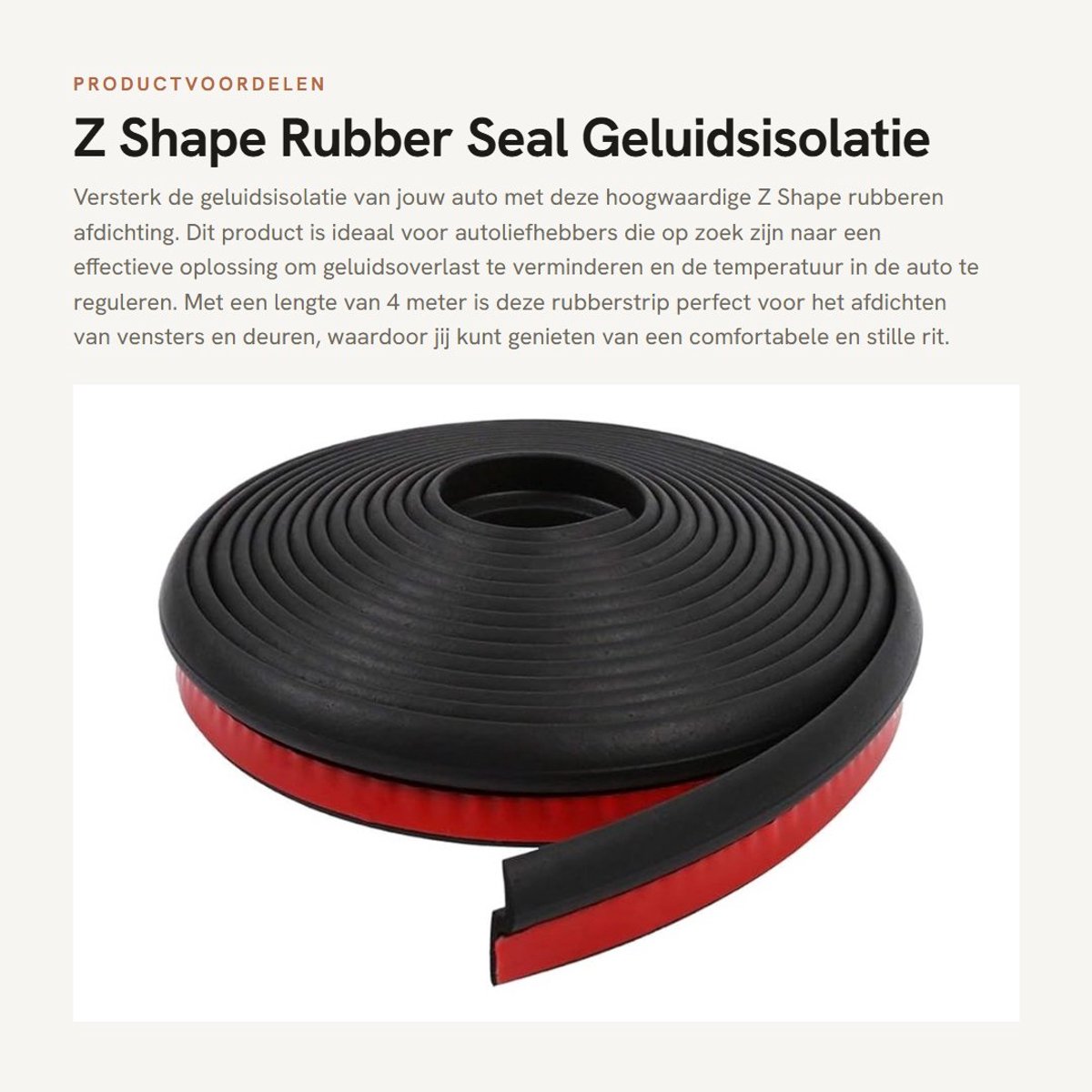 Dailygoods- Rubber Seal 4M Z Vorm - Auto Deur/Window Strip - Geluidsisolatie - EPDM Rubber - Hoge/ Lage Temperatuur Weerstand - UV Bestendig - Deurrubber
