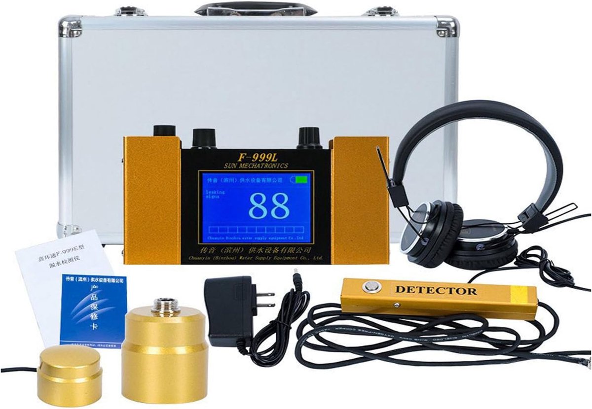 Lekdetector - Waterdetector Pijpleiding - Ondergrondse Detectie - Duale Sensoren Digitaal - 40x33x18 cm - One Color
