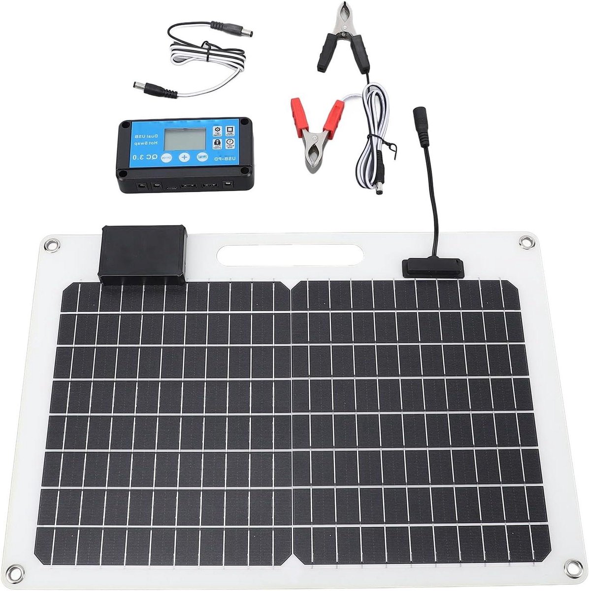 Zonnepaneel - Energieoplader - Accu Opladen - Monokristallijn - 100W - Zwart