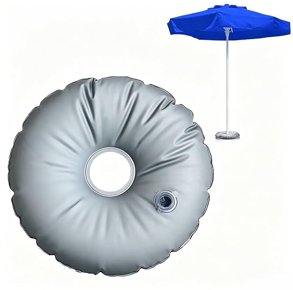 Dailygoods- Parasolstandaard opvouwbaar - Vulbare parasolvoet - Geschikt voor balkon/terras - Buitendiameter 63 cm - Hoogwaardig pvc - Waterdicht en duurzaam