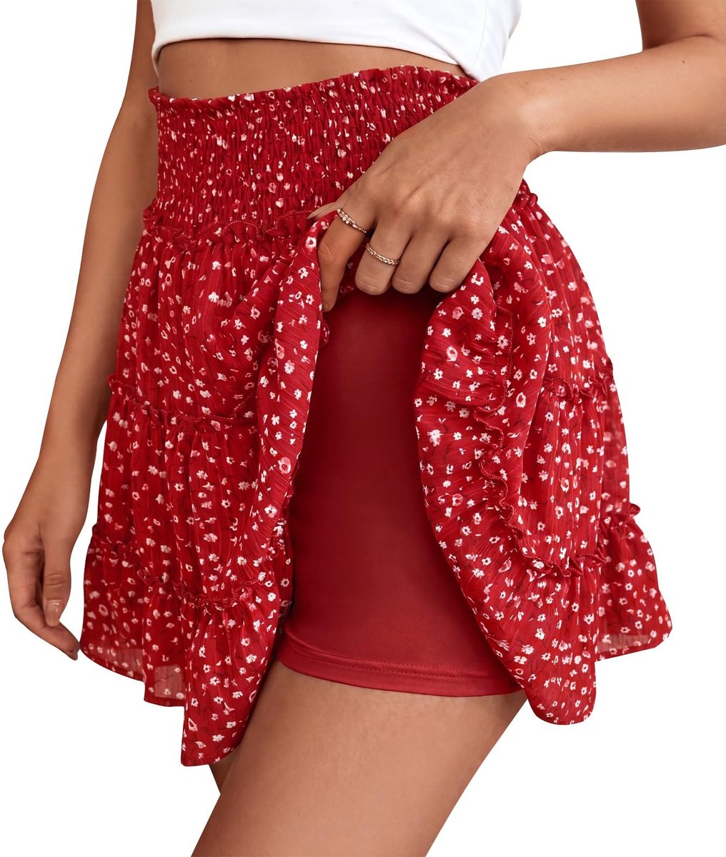 Dailygoods- Tule Rok Hoge Taille - Korte Rok met Ruches - Veiligheidsshort - 100% Polyester - Vloeiend Design - Geschikt voor Alle Gelegenheden