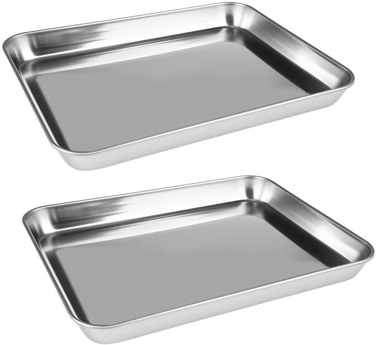 Dailygoods- Bakplaat Roestvrij Staal - Ovenschaal Rechthoekig - Vaatwasmachinebestendig - Antiaanbaklaag - 26 x 20 cm - Duurzaam en Veilig