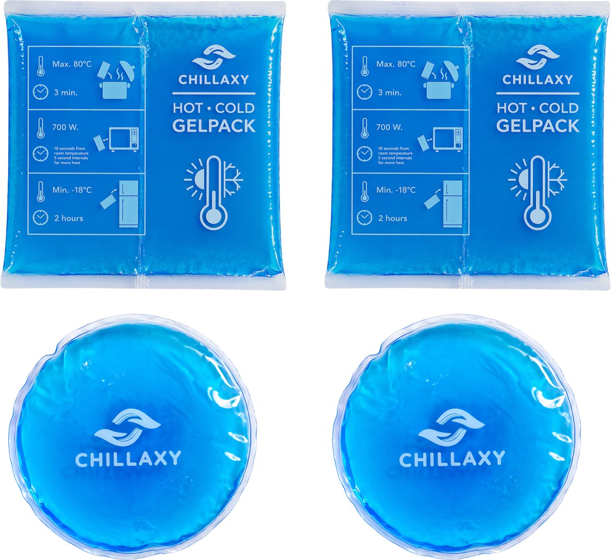 Chillaxy Coldpack – Icepack – Set van 4 Coolpack - IJspack, Gelpack – Koud Compress Herbruikbaar