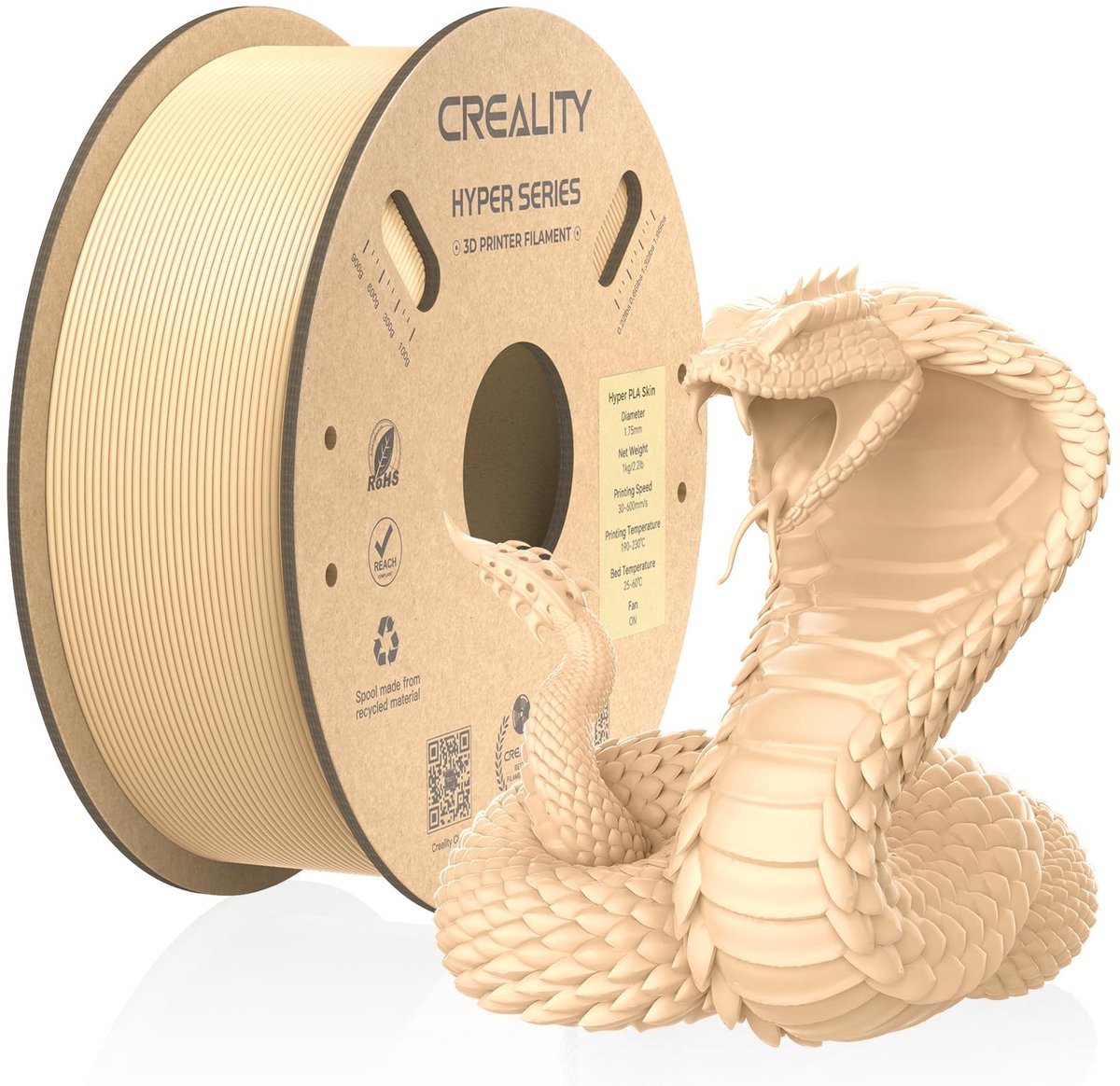 Dailygoods - 3D-Printerfilament Hyper - 1,75 mm, Beige, 1 kg