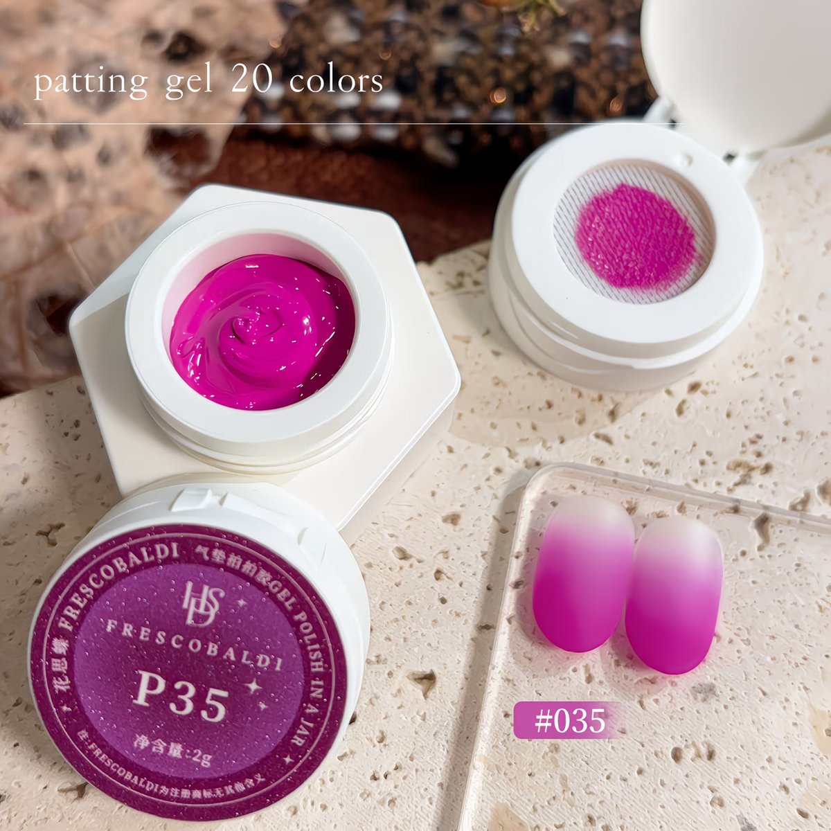 Magenta Patting Gel 2g – FRESCOBALDI Air Cushion Gel Nagellak voor Ombre en Gradient Nail Art – Langdurige Hard Gel Polish