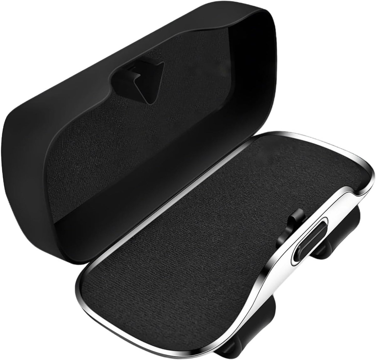 Auto Brillenhouder - Opbergdoos Vizier - Veilig Opbergen - Stevige Vergrendeling - 19.5 cm - Zwart