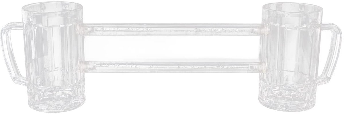 Dailygoods- Biermok 430 ml - Dubbele Samengevoegde Bierglas - Acryl - Handvat - Geschikt voor Koude Dranken - Lichtgewicht