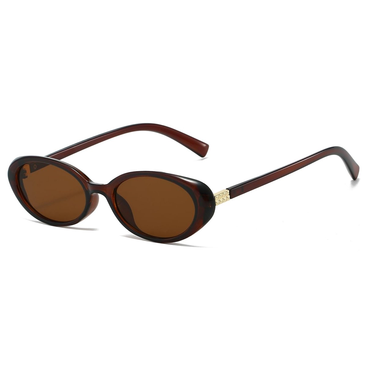 Dailygoods- Zonnebril Retro Ovaal - UV400 Bescherming - Vintage Zonnebril - Zonnebrillen Dames - Trendy Y2K Shades - Hoogte Brillenglas 33 mm