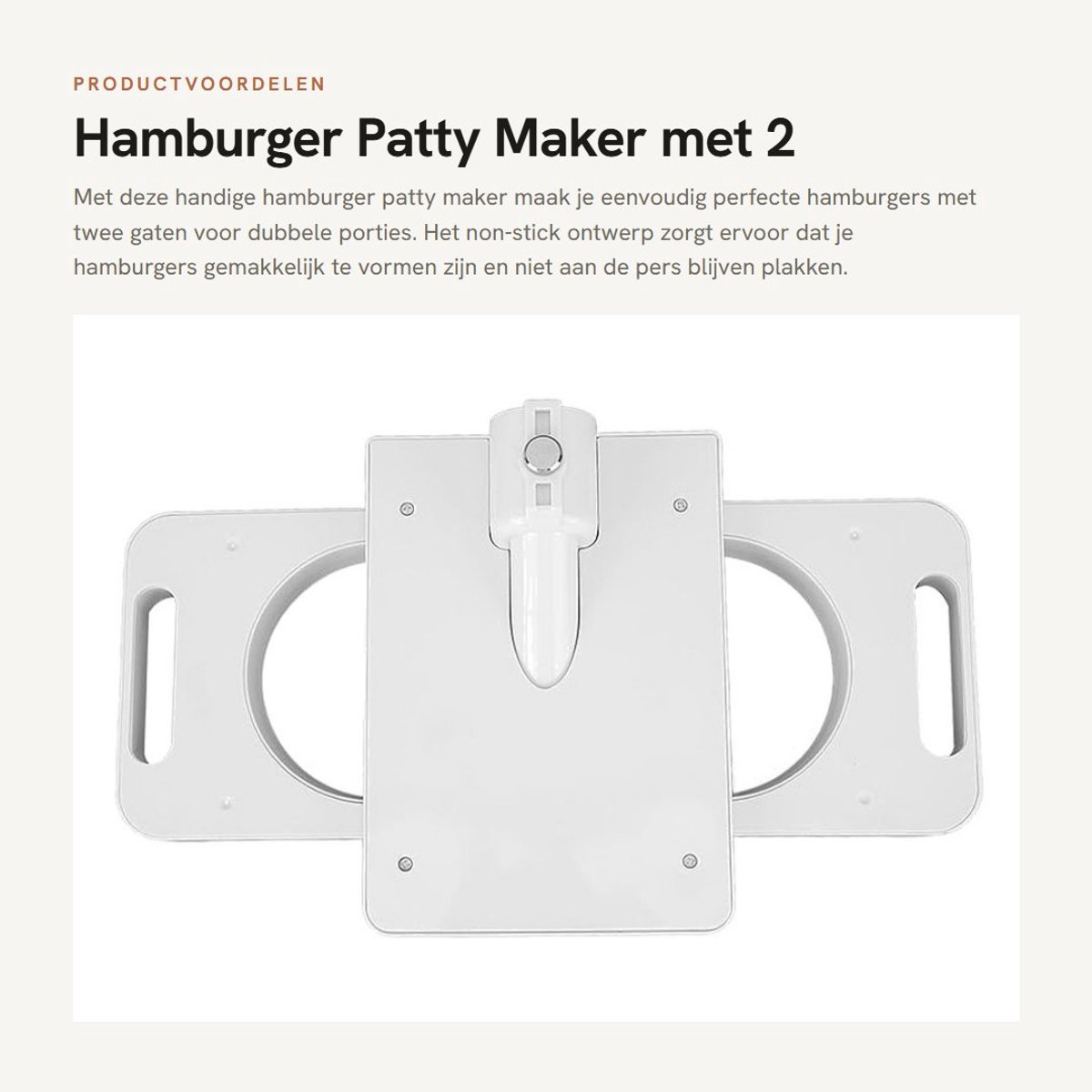 Dailygoods - Hamburger Patty Maker met 2 Gaten voor Dubbele Burgers