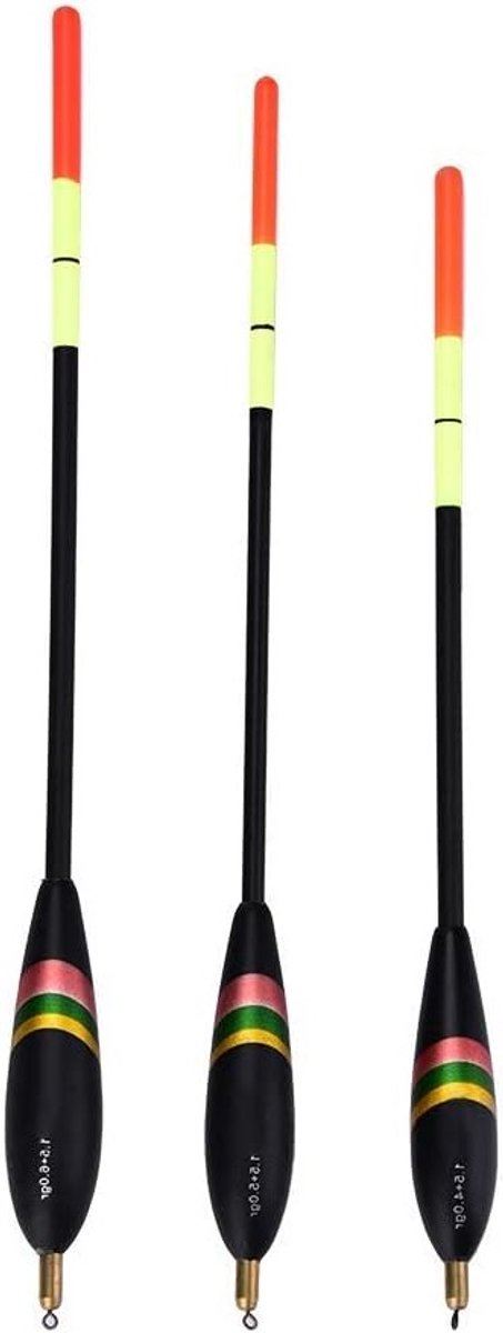 Coarse Fishing Floats en Bait Floats - Set van 3 Gelaagde Waggler Drijvers voor Efficiënt Vissen met Gewichten van 1.5g tot 6g