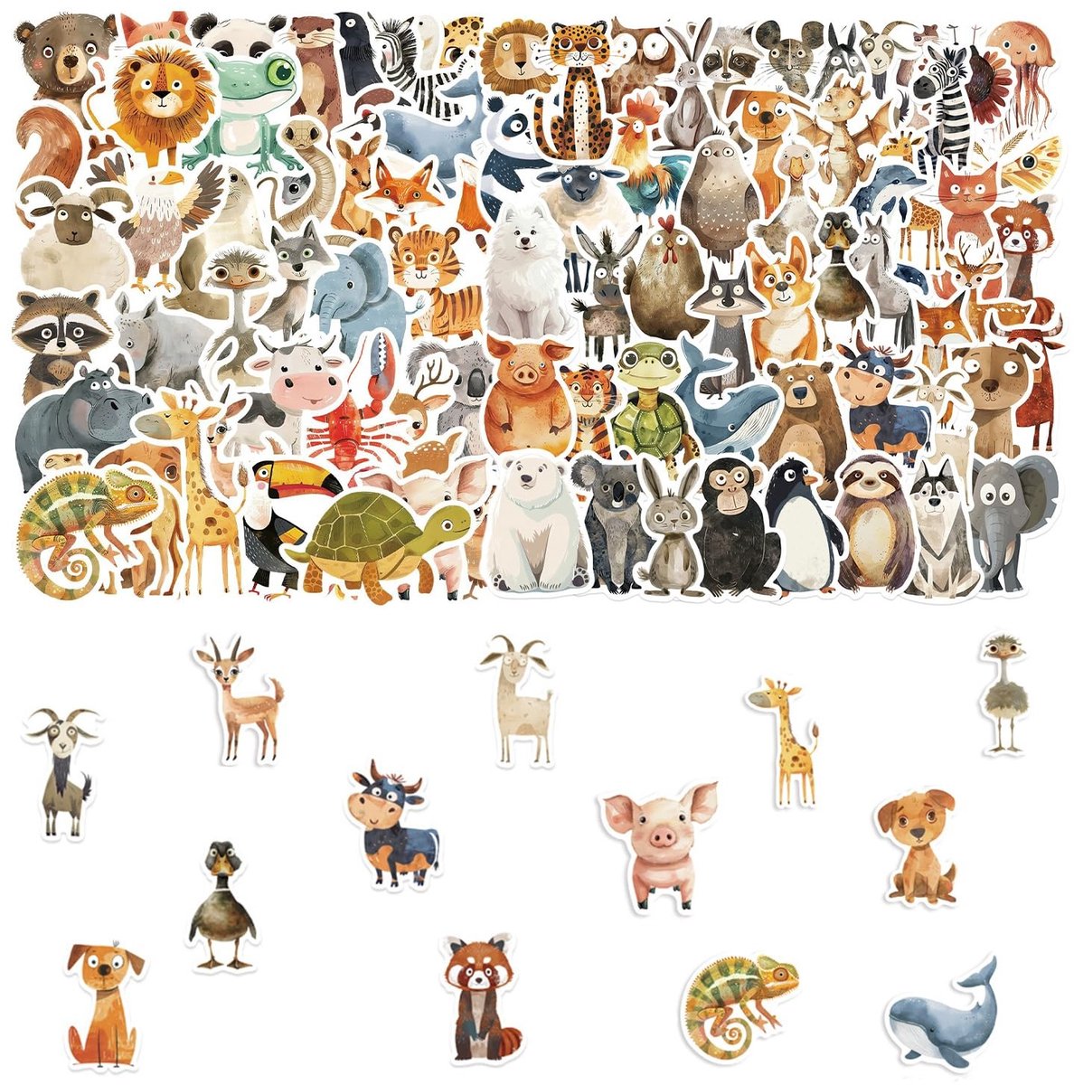 Dailygoods - Set van 100 Waterdichte Cartoon Stickers voor Decoratie