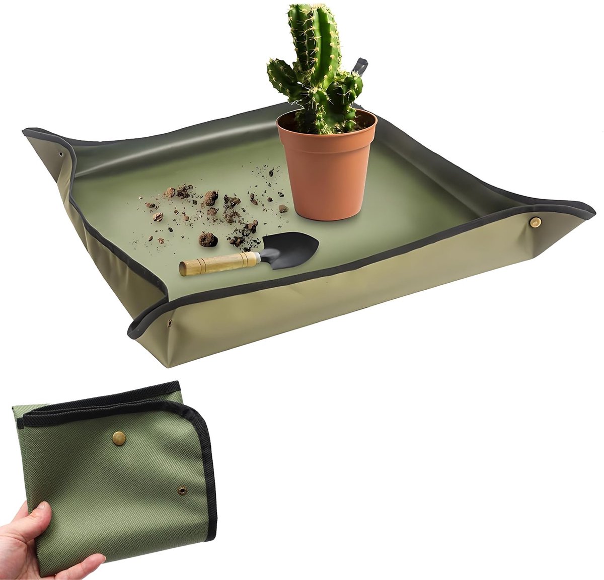 Dailygoods- Plantenmat Waterdicht - Opvouwbare Verpotmat - Tuinmat voor Binnen/Buiten - 75 x 75 cm - Hoogwaardig Oxford-weefsel - Bodemverwissel/Snoeien