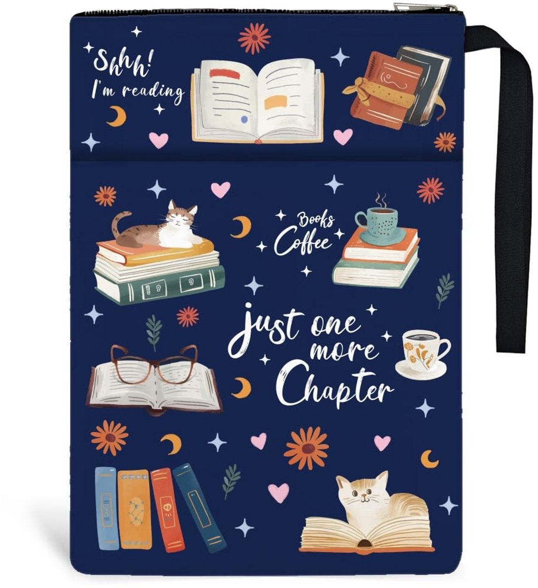 Dailygoods- Boekhoezen 34 x 24 cm - Boekbeschermer - Rits - Voorzak - Geschenken voor Studenten - Boekenwurm - Boekenliefhebbers - Boekbeschermers