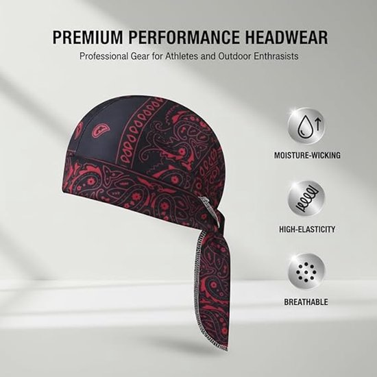 Hoofdband - Koelbandana - Fietsbandana - Set van 5 - UV-bescherming - Ademend en vochtafvoerend - Sport Bandana - Unisex - Vierkante bandana's - Zomer Fiets Bandana (helmvoering/camouflage) - Ideaal voor cosplay, sport en buitenactiviteiten — afbeelding 3