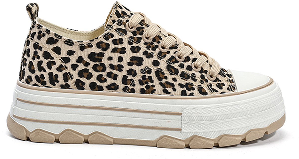 Wali Plateau Sneakers Dames Luipaardprint - Maat 37