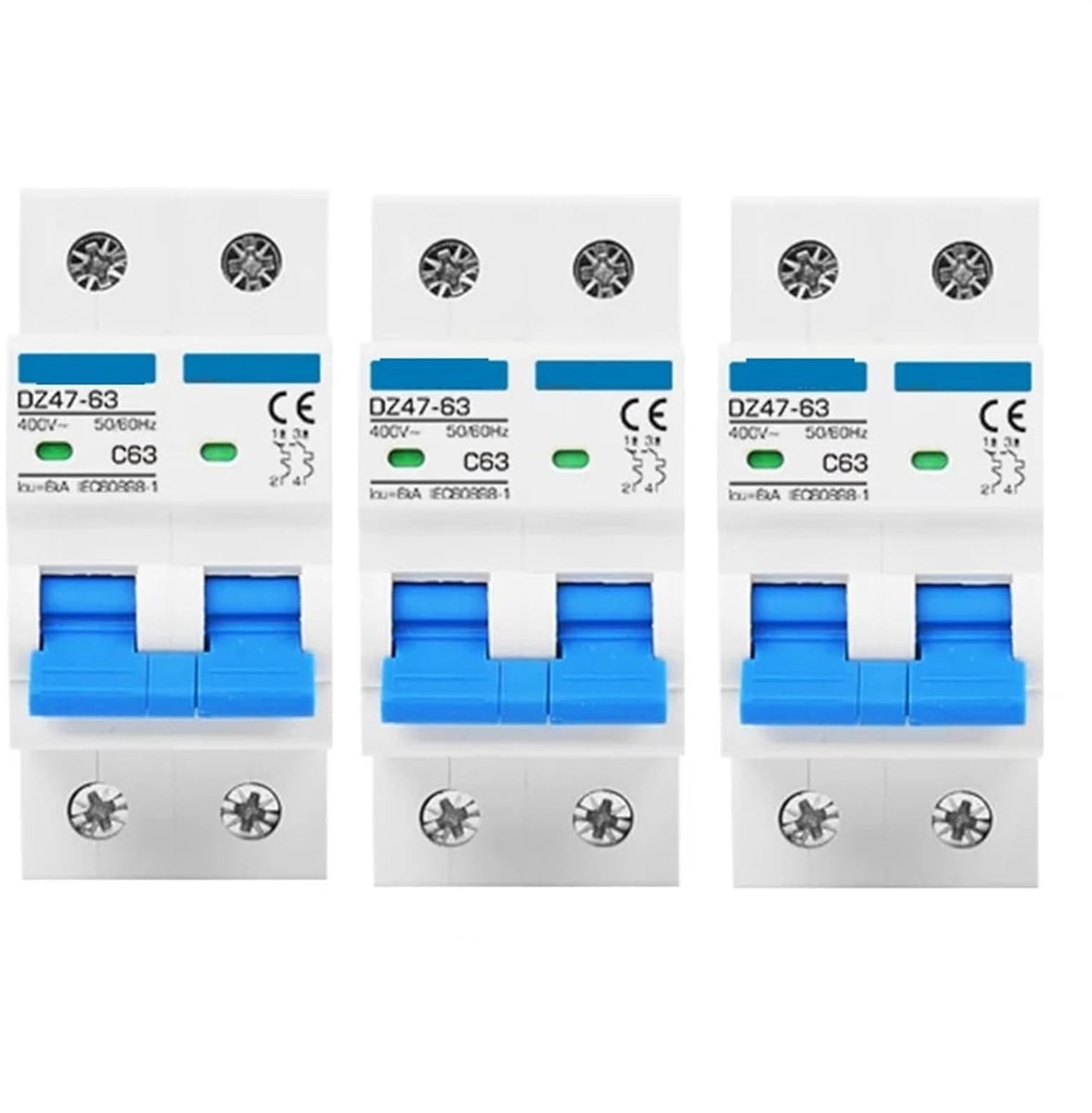 Stroomonderbreker - Automatische zekering - Elektrische beveiliging - Lichtbooguitschakelaar - 6KA schakelvermogen - Grijs