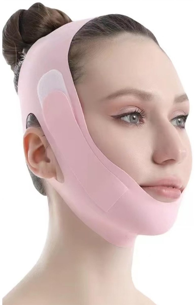 Dailygoods- Gezichtsafslankingsband Verstelbaar - V-Lijn Masker - Dubbele Kin Reducerder - Ademend Materiaal - Comfortabele Pasvorm - Geschikt voor Volwassenen - Gezichtsmasker