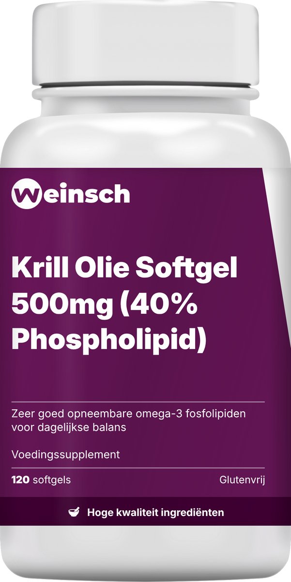 Weinsch Krill Olie Softgel 500mg (40% Phospholipid) | 775mg | 120 softgels