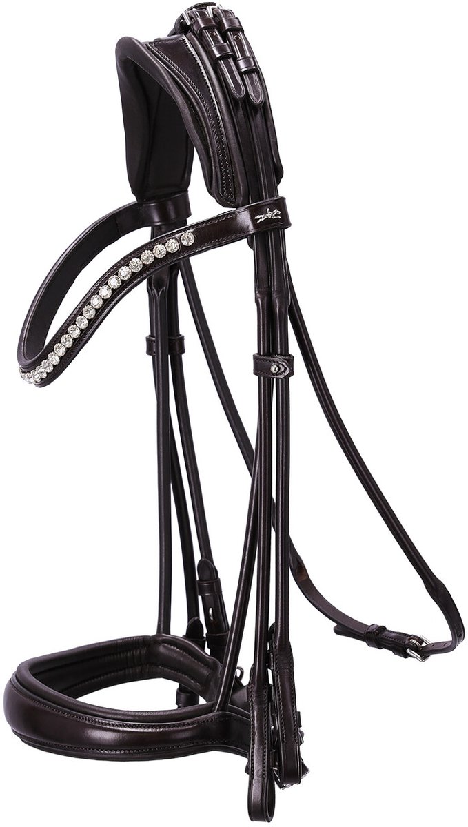 Schockemöhle Stang & Trens Hoofdstel Kensington - Espresso Silver - Full