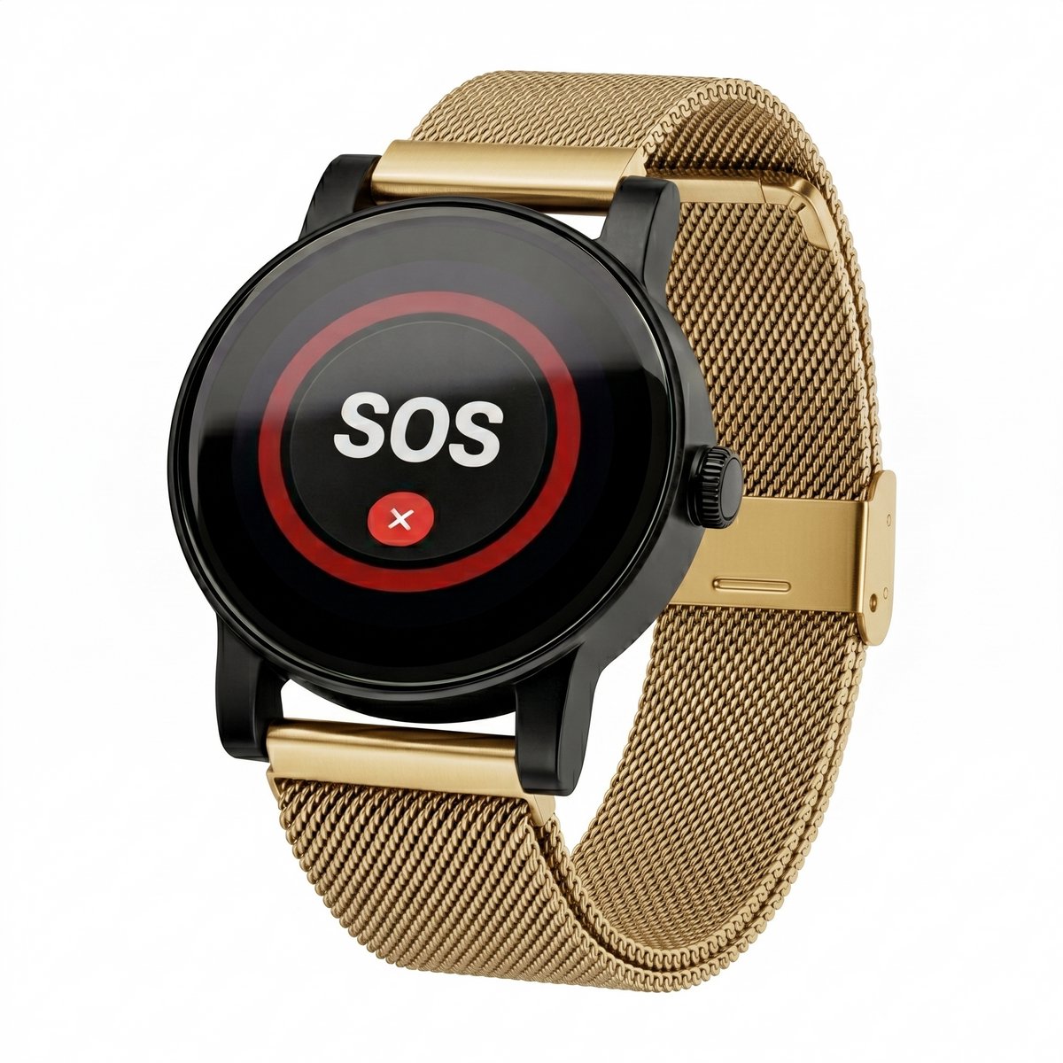 mijnSOS-Horlogeband-RVS-Goud-22mm-Universeel- Roestvrij stalen Mesh band- Luxe uitstraling- Bandje- Goudkleurig