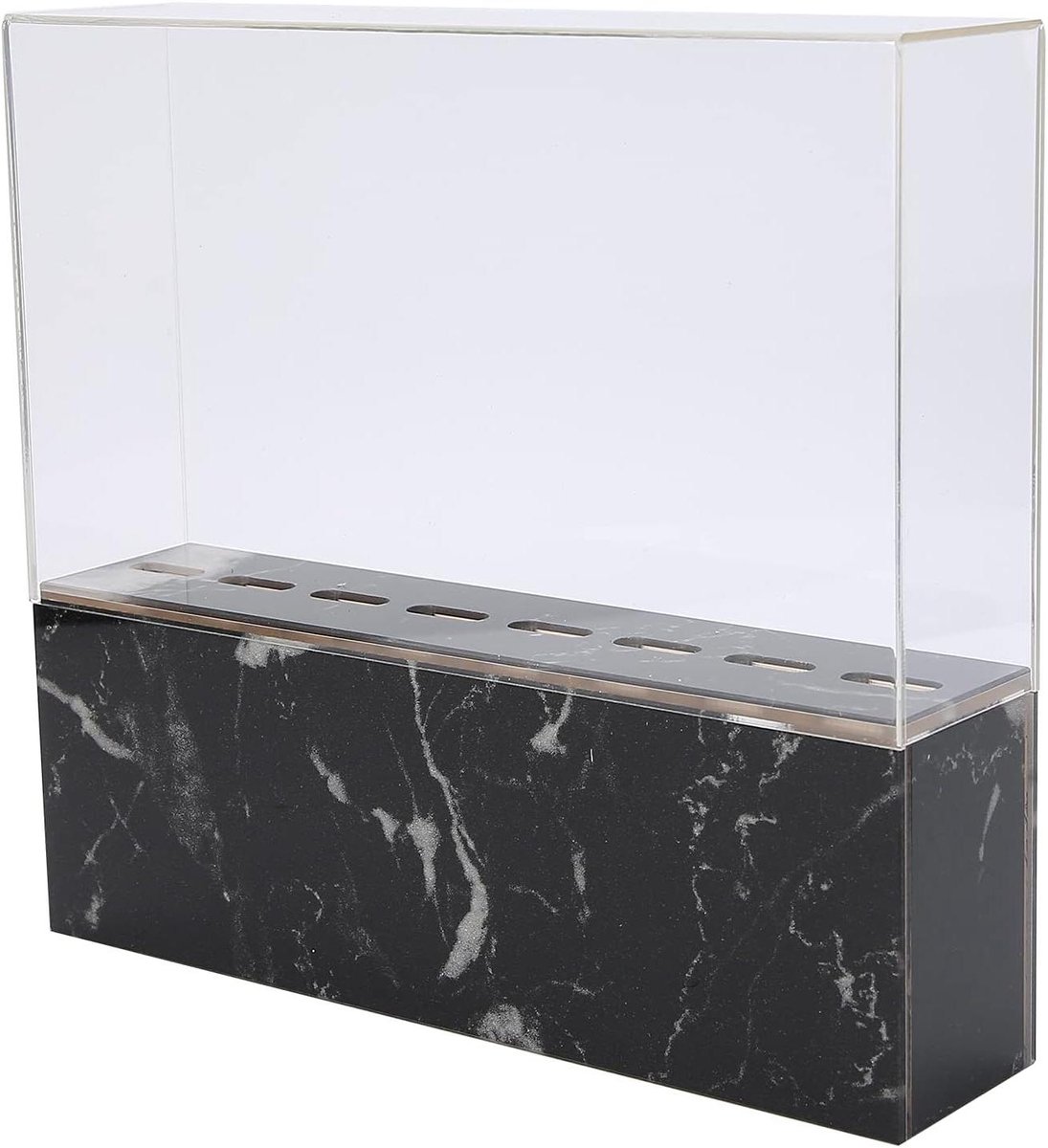 Pincettenhouder - Displayrek - Salon Organisatie - Met Stofkap - 17.5 cm - Zwart Marmer