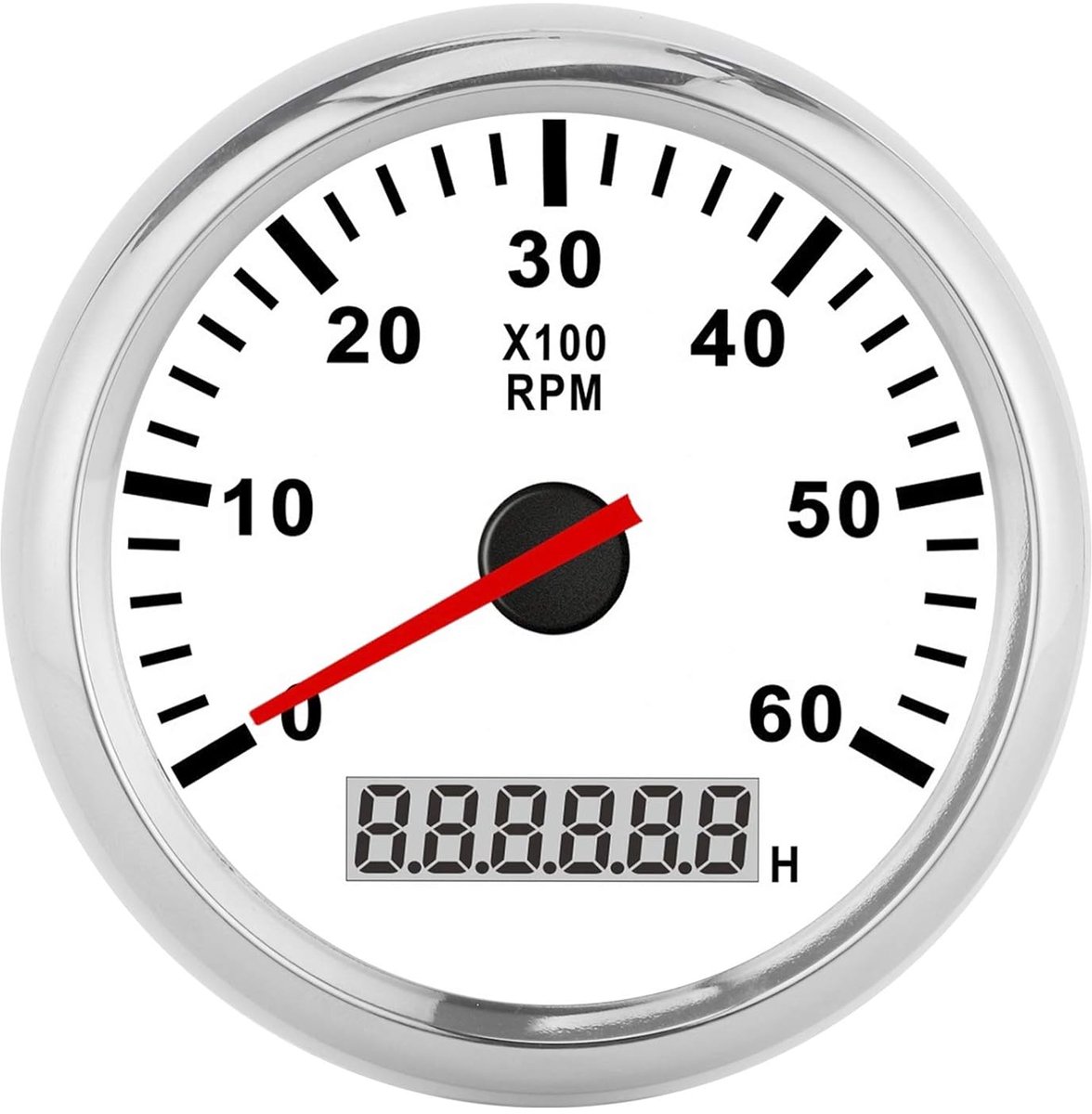 Toerenteller - Motor meter - Motortoerental meten - Stappenmotor aandrijving - 85 mm - Wit