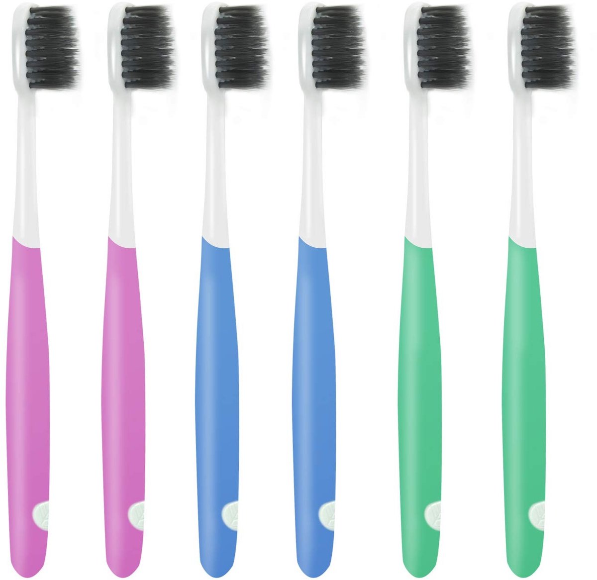 Solidchoice- Tandenborstel 6-pack - Ultrazacht - Houtskool - Ergonomische Grip - Taps Toelopende Haren - Hoogwaardige Materialen - Tandenborstels