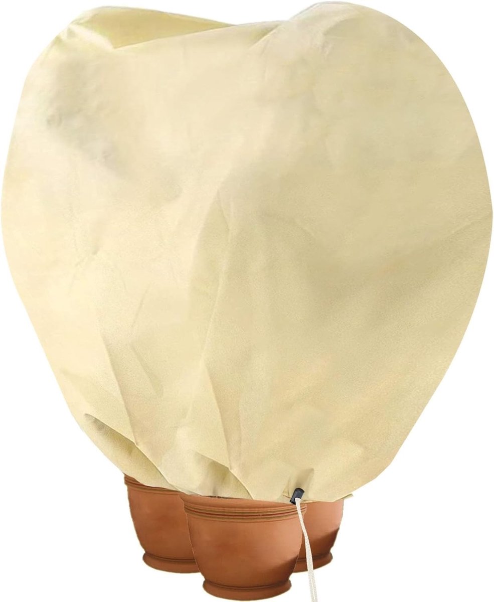 Solidchoice- Winterbescherming XL 180 x 120 cm - Plantenhoes tegen vorst - Robuust materiaal - Trekkoord - Bescherming tegen weer en wind