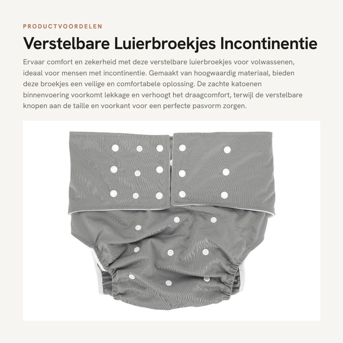Solidchoice- Luierbroekjes Verstelbaar - Incontinentiebroekjes - Wasbare Luier - Herbruikbaar - Zachte Katoenen Binnenvoering - Veilig en Comfortabel - Incontinentiebroek